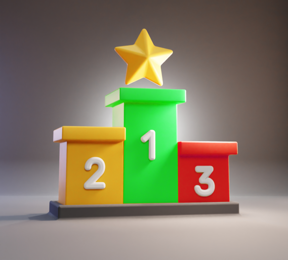 podium avec valorisation du numéro 1